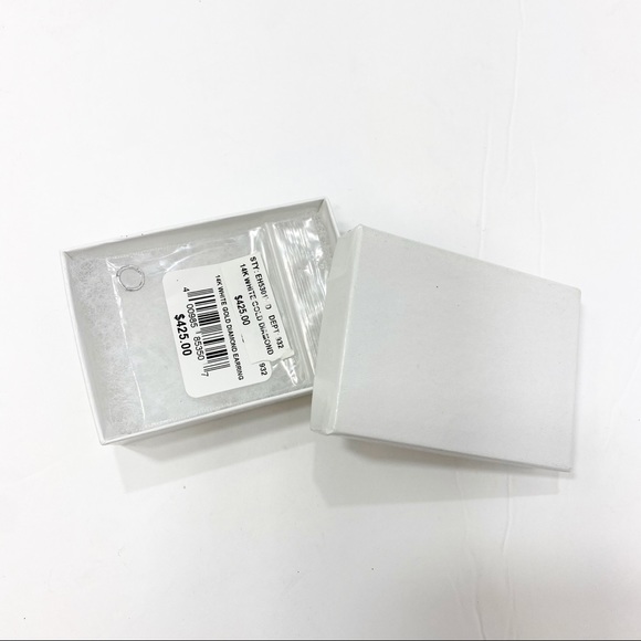 SALEπ€ Last One! Real Diamond 14k White Gold Huggie earring - Picture 9 of 17